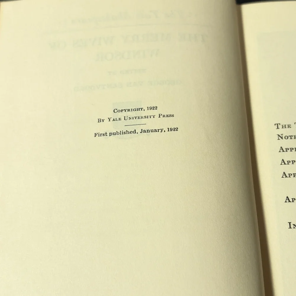 The Yale Shakespeare:‎ The Merry Wives of Windsor - Santvoord (Hardcover, 1950s)